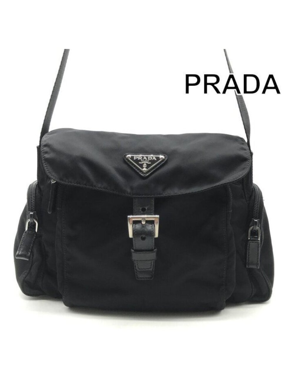 Prada Nylon Tessuto Shoulder Bag Crossbody Black